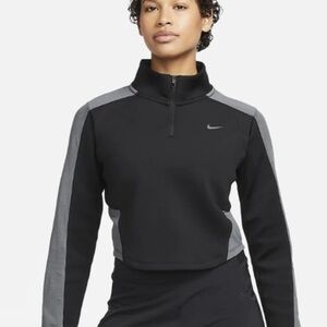 Nike Pro Cropped Quarter Zip Black L